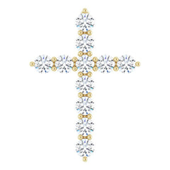 14K Yellow Gold 3/8 CTW Lab-Grown Diamond Cross Pendant