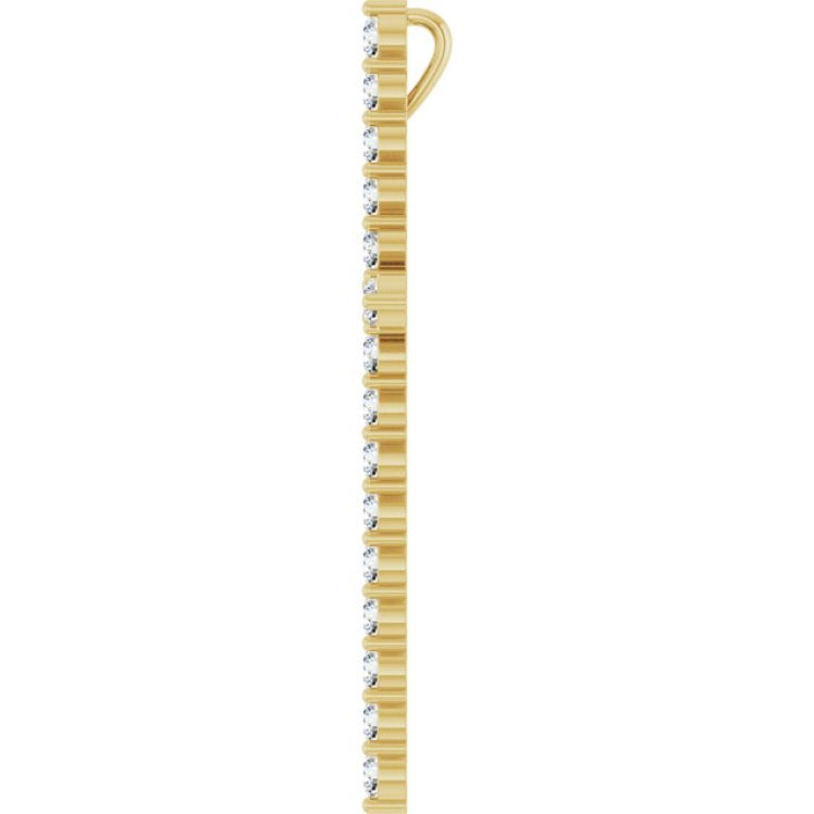 14K Yellow Gold 1 CTW Lab-Grown Diamond Cross Pendant