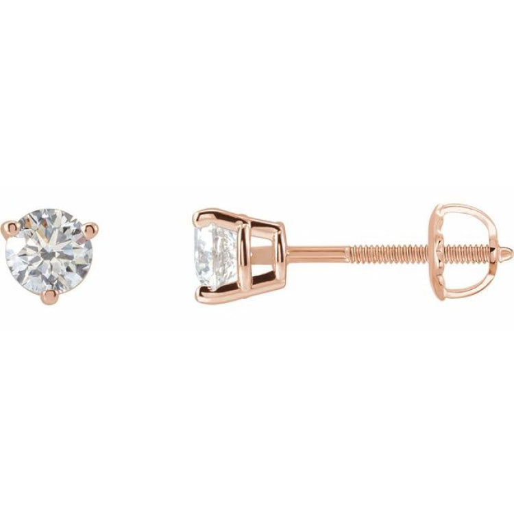 14K Rose Gold 1/2 CTW Lab-Grown Diamond  Earrings