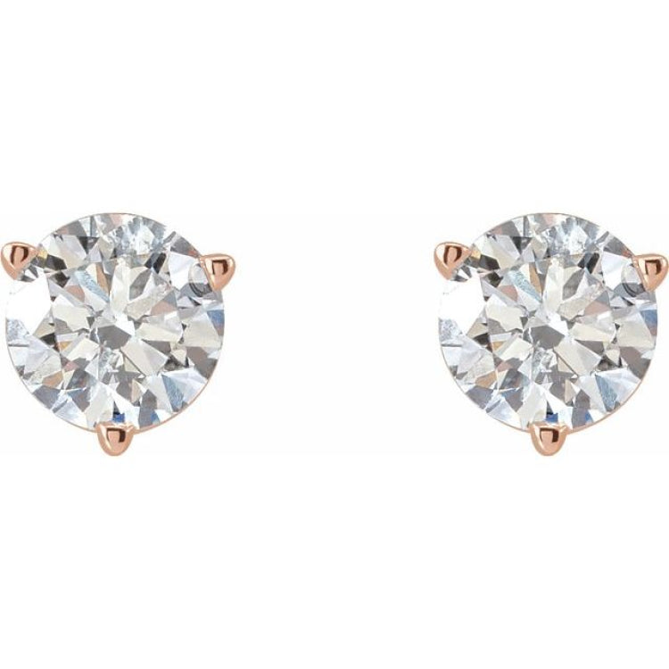 14K Rose Gold 1/2 CTW Lab-Grown Diamond  Earrings