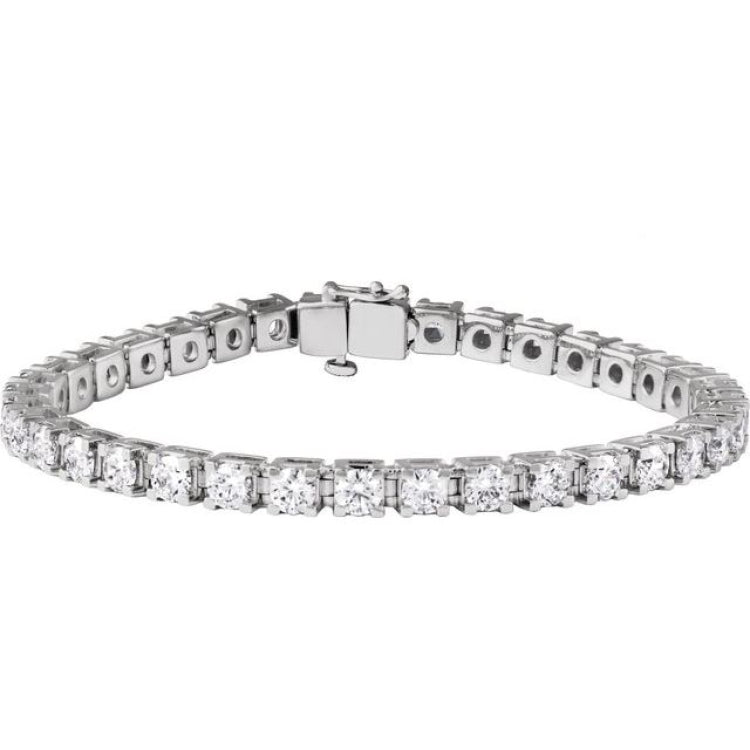 14K White Gold 9 CTW Lab-Grown Diamond Line 7 1/4" Bracelet
