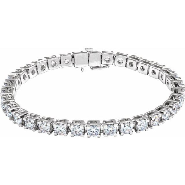 14K White Gold 10 CTW Lab-Grown Diamond Line 7 1/4" Bracelet