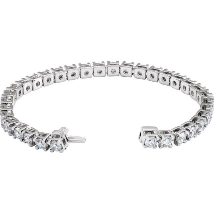 14K White Gold 10 CTW Lab-Grown Diamond Line 7 1/4" Bracelet