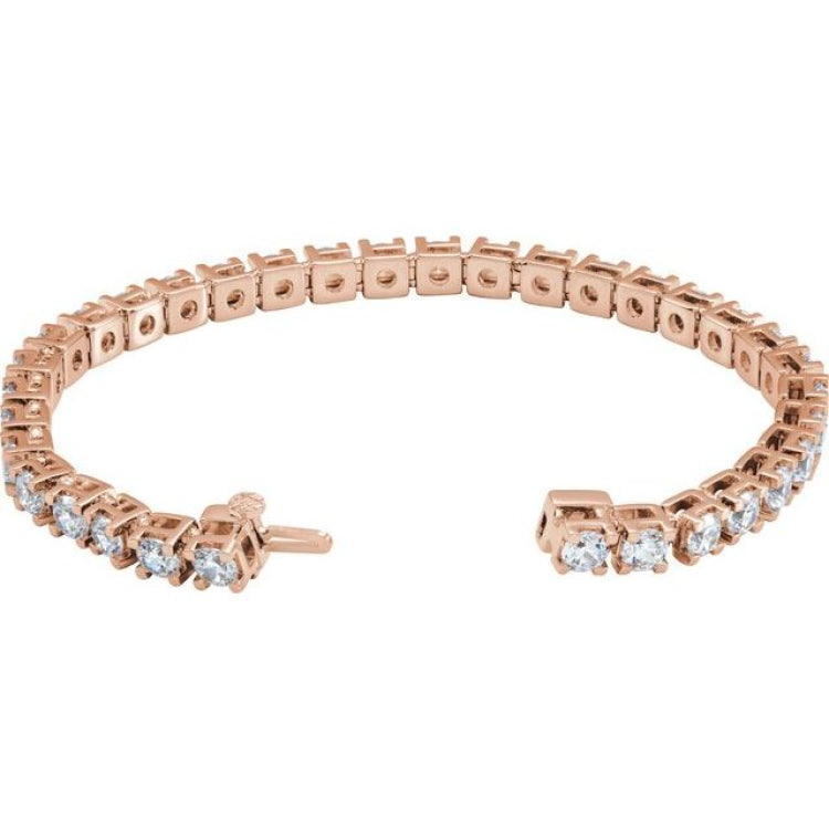 14K Rose Gold 10 CTW Lab-Grown Diamond Line 7 1/4" Bracelet