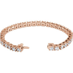 14K Rose Gold 10 CTW Lab-Grown Diamond Line 7 1/4" Bracelet