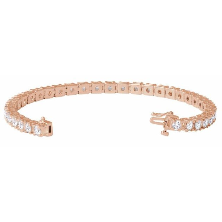 14K Rose Gold 7 CTW Lab-Grown Diamond Line 7 1/4" Bracelet