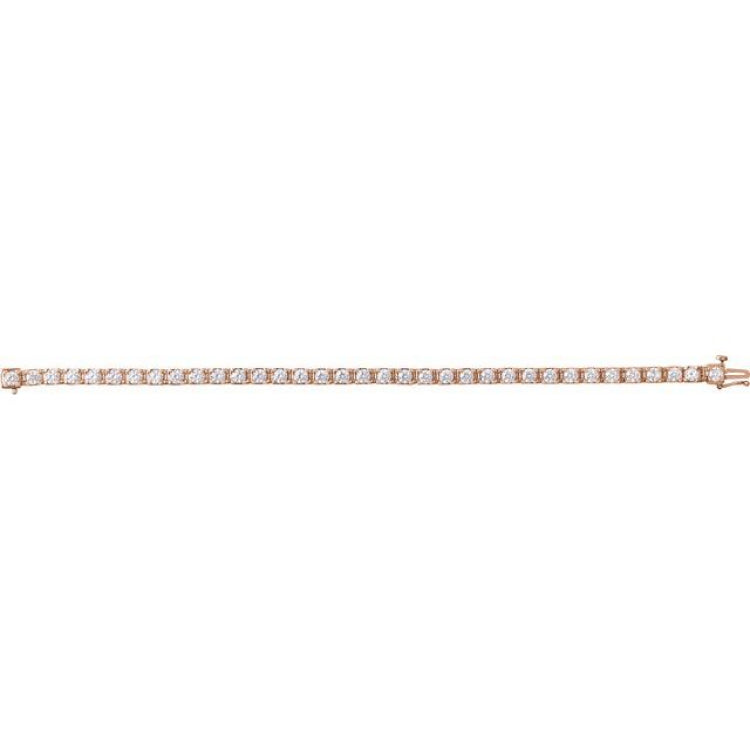14K Rose Gold 7 CTW Lab-Grown Diamond Line 7 1/4" Bracelet