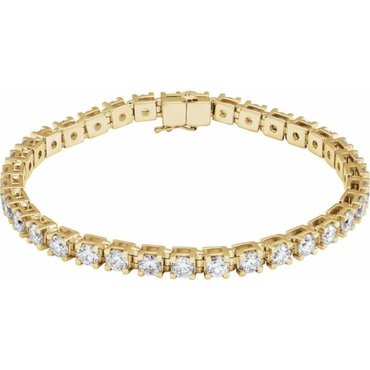 14K Yellow Gold 8 CTW Lab-Grown Diamond Line 7 1/4" Bracelet