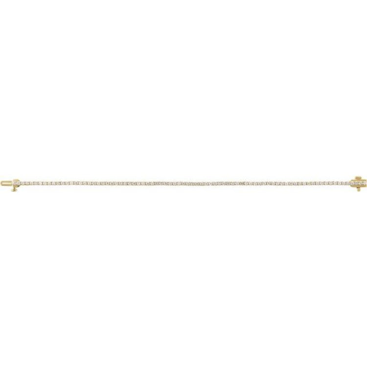 14K Yellow Gold 2 CTW Lab-Grown Diamond Line 7" Bracelet