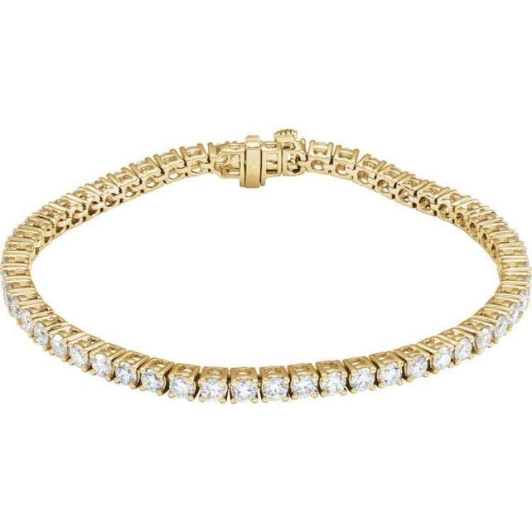 14K Yellow Gold 5 CTW Lab-Grown Diamond Line 7" Bracelet