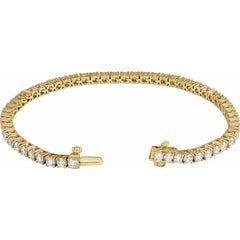 14K Yellow Gold 5 CTW Lab-Grown Diamond Line 7" Bracelet