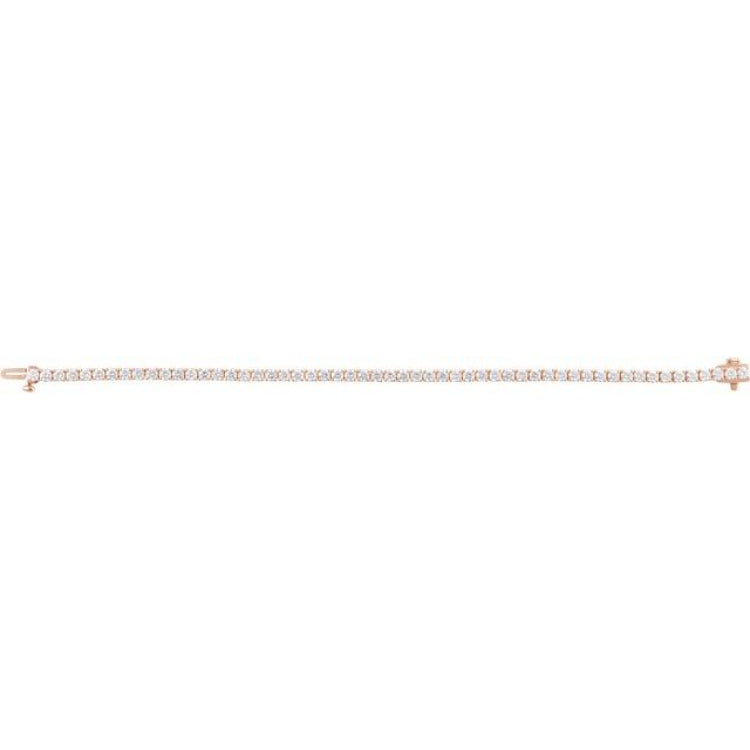 14K Rose Gold 5 CTW Lab-Grown Diamond Line 7" Bracelet