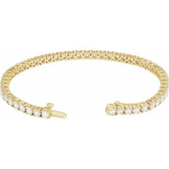 14K Yellow Gold 6 CTW Lab-Grown Diamond Line 7" Bracelet