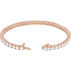14K Rose Gold 7 CTW Lab-Grown Diamond Line 7" Bracelet