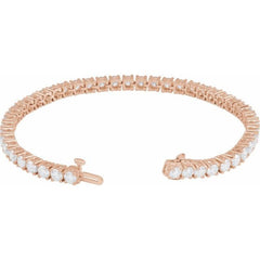 14K Rose Gold 8 CTW Lab-Grown Diamond Line 7" Bracelet