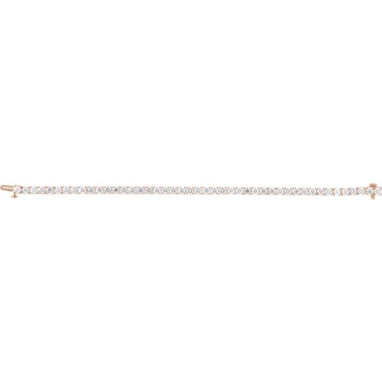 14K Rose Gold 9 CTW Lab-Grown Diamond Line 7" Bracelet