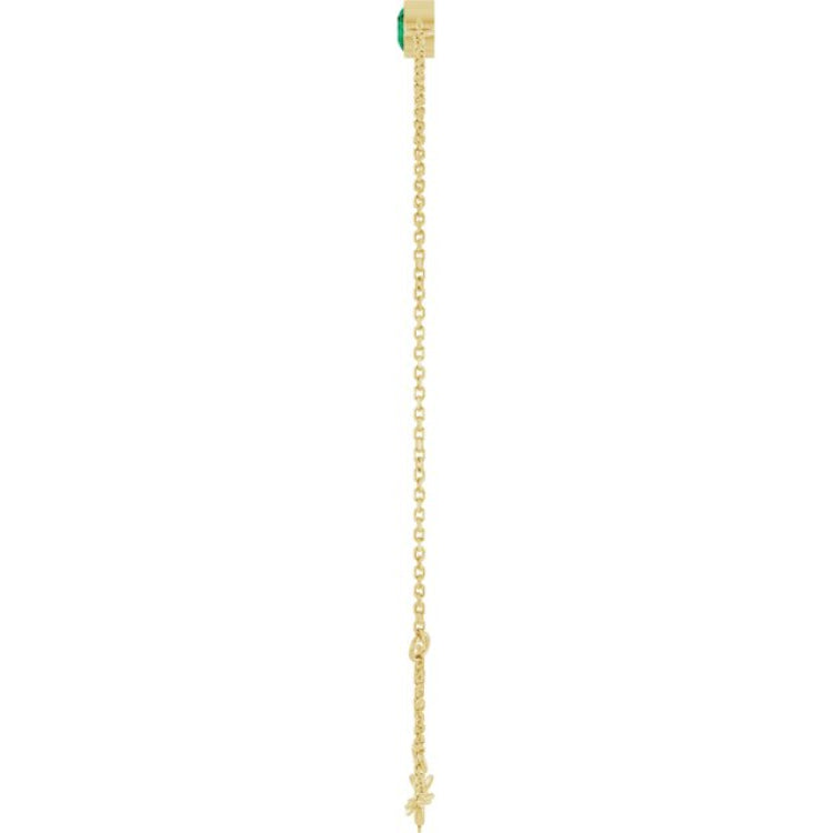 14K Yellow Gold Natural Emerald 6 1/2-7 1/2" Bracelet