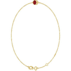 14K Yellow Gold Natural Ruby 6 1/2-7 1/2" Bracelet