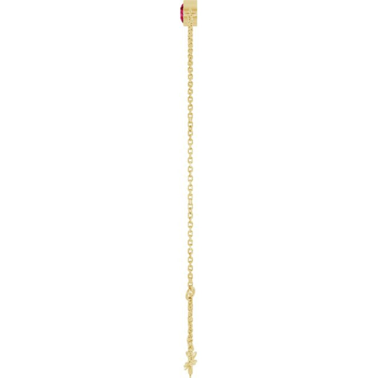 14K Yellow Gold Natural Ruby 6 1/2-7 1/2" Bracelet