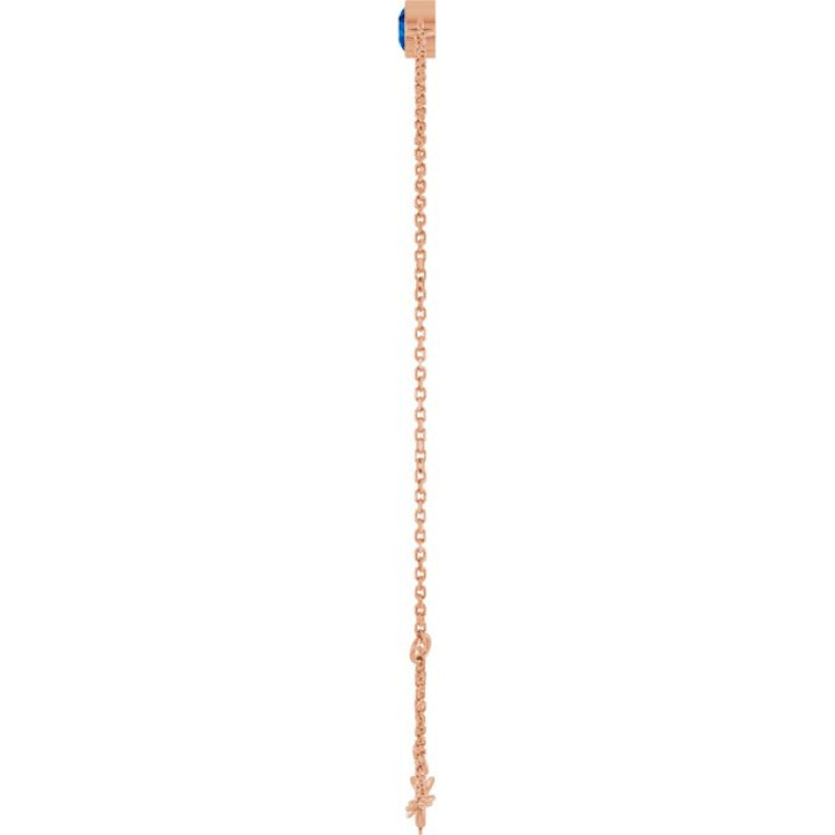 14K Rose Gold Lab-Grown Blue Sapphire 6 1/2-7 1/2" Bracelet