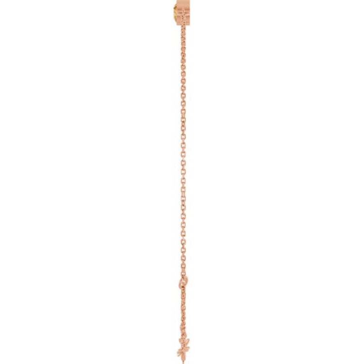 14K Rose Gold Natural Citrine 6 1/2-7 1/2" Bracelet