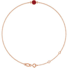 14K Rose Gold Lab-Grown Ruby 6 1/2-7 1/2" Bracelet