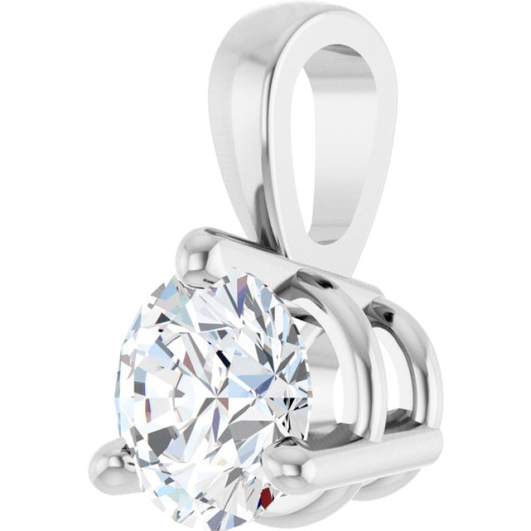14K White Gold 1/4 CT Lab-Grown Diamond Pendant