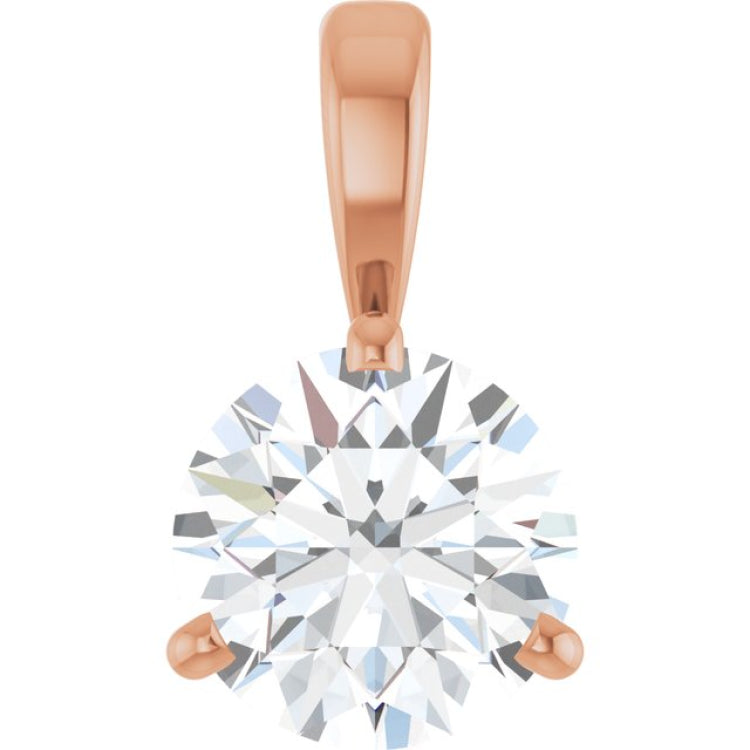 14K Rose Gold 1 CT Lab-Grown Diamond Pendant