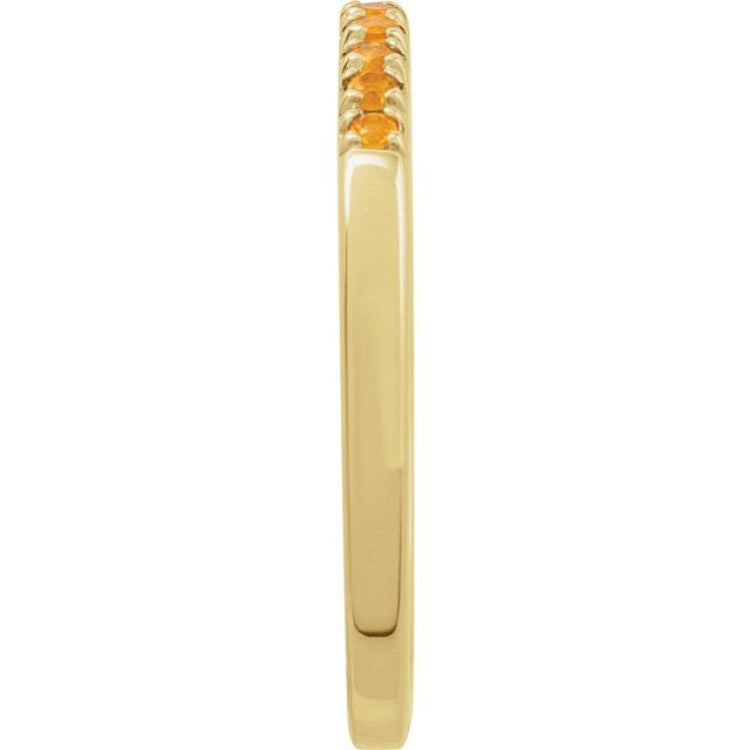 14K Yellow Gold Natural Citrine Stackable Ring