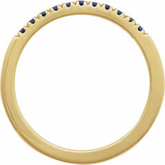 14K Yellow Gold Lab-Grown Blue Sapphire Stackable Ring