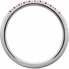 14K White Gold Lab-Grown Ruby Stackable Ring