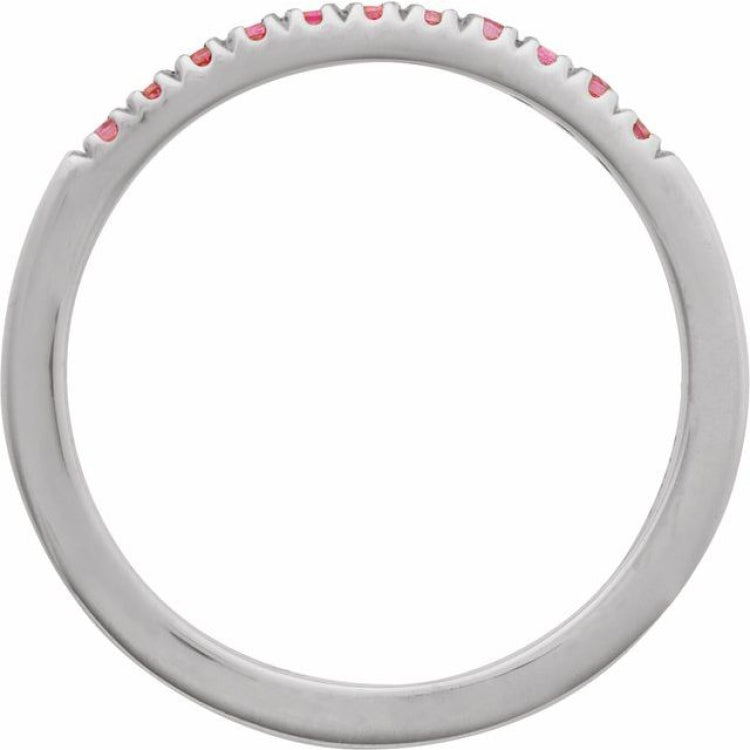 Sterling Silver Natural Pink Tourmaline Stackable Ring