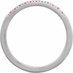 Sterling Silver Natural Pink Tourmaline Stackable Ring