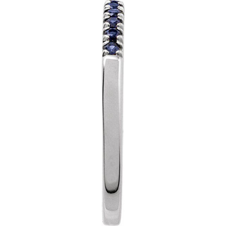 Sterling Silver Lab-Grown Blue Sapphire Stackable Ring