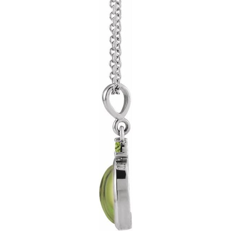 Platinum 5x3 mm Natural Peridot 16-18" Necklace