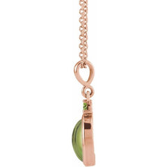 14K Rose Gold 5x3 mm Natural Peridot 16-18" Necklace