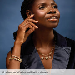 14K Yellow Gold-Filled 2.5 mm Elastic Bead 6 1/2" Bracelet