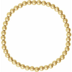14K Yellow Gold-Filled 4 mm Elastic Bead 6 1/2" Bracelet