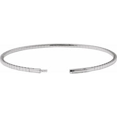 14K White Gold 1 CTW Lab-Grown Diamond  Flexible Bangle 7" Bracelet