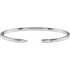 14K White Gold 3 CTW Lab-Grown Diamond  Flexible Bangle 7" Bracelet
