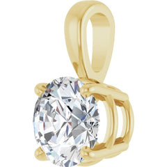 14K Yellow Gold 1 CT Natural Diamond Pendant
