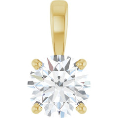 14K Yellow Gold 3/4 CT Natural Diamond Pendant