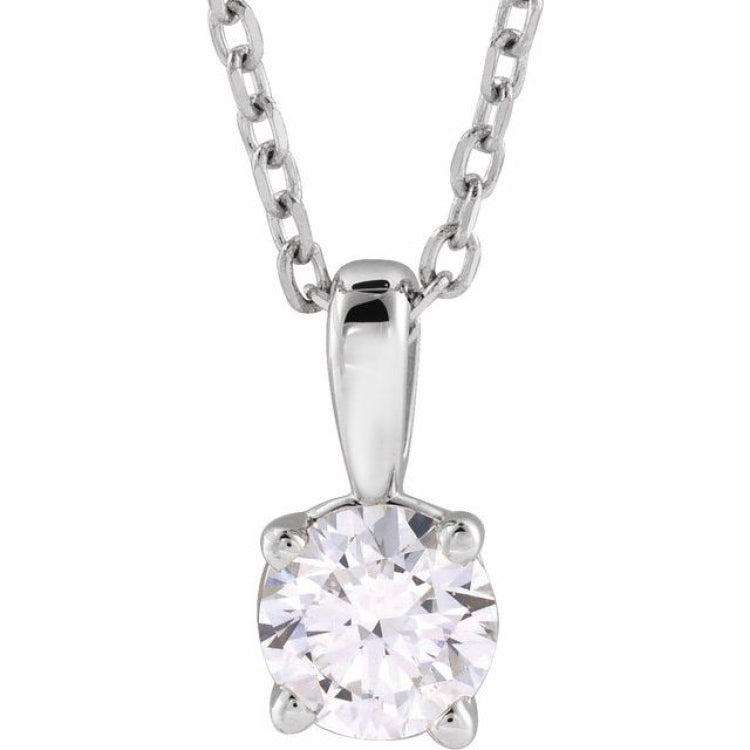 14K White Gold 1/3 CT Lab-Grown Diamond 18" Necklace