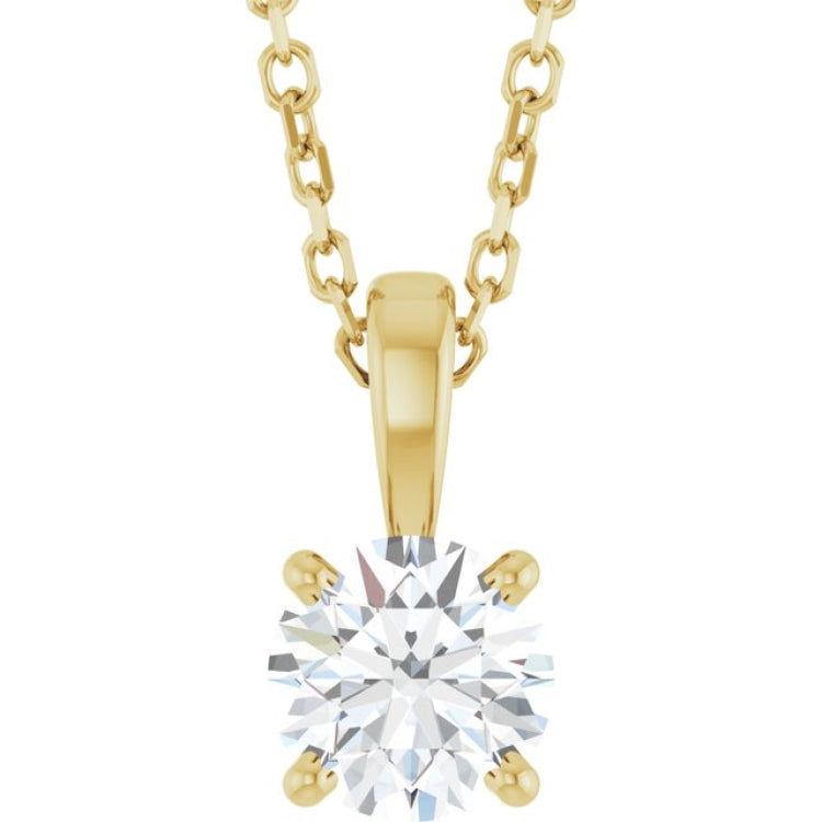 14K Yellow Gold 1/2 CT Lab-Grown Diamond 18" Necklace