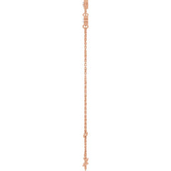 14K Rose Gold Natural White Sapphire Bezel-Set 3-Stone 6 1/2-7 1/2" Bracelet