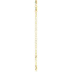 14K Yellow Gold Natural Blue Zircon Bezel-Set 3-Stone 6 1/2-7 1/2" Bracelet