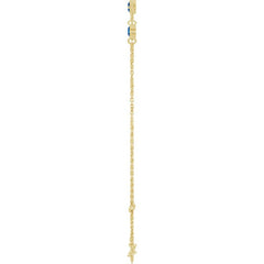 14K Yellow Gold Lab-Grown Blue Sapphire Bezel-Set 3-Stone 6 1/2-7 1/2" Bracelet