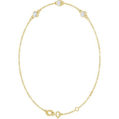 14K Yellow Gold 1/3 CTW Lab-Grown Diamond Bezel-Set 3-Stone 6 1/2-7 1/2" Bracelet