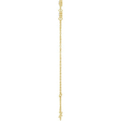 14K Yellow Gold 1/3 CTW Lab-Grown Diamond Bezel-Set 3-Stone 6 1/2-7 1/2" Bracelet