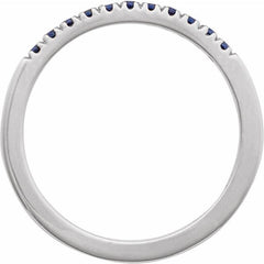 14K White Gold Natural Blue Sapphire Stackable Ring